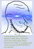 blue glasses glowing glowing_eyes glowing_glasses greentext hand smug soyjak stubble titular variant:soyak wikipedia // 519x736 // 195.2KB