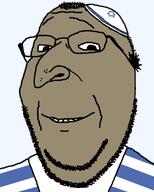 brown_skin clothes hair happy hat jewish_nose judaism jude kike kippah nose rotten_teeth series:yehudyakim shaved smile star_of_david subvariant:wholesome_soyjak tallit variant:gapejak // 1000x1250 // 35.6KB