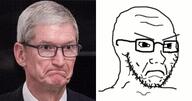 closed_mouth frown glasses grey_hair internet_is_leaking irl large_eyebrows meta:low_resolution soyjak stubble tim_cook variant:soyak white_skin // 380x200 // 72.4KB