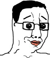 big_lips glasses hair half_open_mouth oh_my_god_she_is_so_attractive smile thick_eyebrows variant:chudjak // 860x1000 // 63.4KB