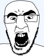 angry fixed glasses looking_down open_mouth redraw soyjak stubble teeth template transparent_background variant:godjak // 1000x1255 // 58.0KB