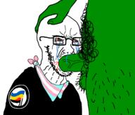 antifa bandana blood bloodshot_eyes blowjob country crying flag frog glasses meta:pornographic_content nsfw penis pepe russo_ukrainian_war soyjak stubble subvariant:blowjak tranny ukraine variant:soyak // 1333x1142 // 156.1KB