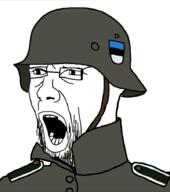 estonia flag glasses helmet meta:tagme military open_mouth soyjak stubble uniform variant:estoniajak // 803x909 // 113.2KB