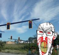 angry blood blood_from_ears blood_from_nose bloodshot_eyes clenched_teeth ear glasses irl_background nosebleed traffic_light variant:feraljak vein // 1011x950 // 1009.1KB