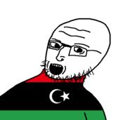 crescent flag flag:libya glasses hair libya looking_to_the_left open_mouth soyjak star_(symbol) star_and_crescent stubble teeth torso variant:A24k wrinkles // 466x415 // 6.6KB