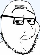 closed_mouth eyebrows glasses megamind meta:not_a_fucking_duplicate smile smug soyjak stubble template transparent_background variant:smugjak vectorized // 554x772 // 59.5KB