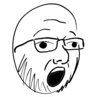 glasses open_mouth soyjak stubble variant:unknown // 600x600 // 45.4KB