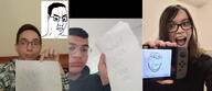 2soyjaks angry evolvedsquid glasses hair hand holding_object irl open_mouth smile soyjak soyjak_party stubble subvariant:wholesome_soyjak timestamp variant:chudjak variant:gapejak // 8000x3460 // 3.2MB