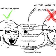 2soyjaks coal glasses happy infographic neutral open_mouth soyjak staring stubble text variant:soyak // 1900x1410 // 639.8KB