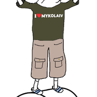 animated arm cap clothes country full_body glasses hand hands_up hat heart i_love leg open_mouth soyjak text tshirt ukraine variant:chudjak // 1018x1959 // 404.9KB