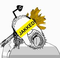 bbc blacked blood firearm gun hair holding_gun holding_object holding_pistol jakked open_mouth pistol queen_of_spades soyjak stubble subvariant:patrick suicide text tranny variant:chudjak // 432x418 // 96.7KB