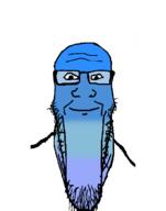 blue calm closed_mouth cold cool glasses smile soyjak stretched_chin stubble subvariant:longplier variant:markiplier_soyjak // 785x1000 // 31.6KB