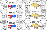 country glasses map multiple_soyjaks persia rome russia russo_ukrainian_war smile smug soyjak stubble text ukraine variant:soyak // 1902x1238 // 1.1MB