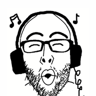 animated byonbyon closed_eyes glasses headphones music open_mouth poyopoyo soyjak stubble variant:nojak // 339x400 // 321.7KB