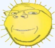 glasses smile soyjak stubble subvariant:wholesome_soyjak sun variant:gapejak yellow // 465x407 // 32.0KB