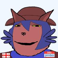 animal anthro artist:jimbo boots cat cat_ear closed_mouth flag flag:georgia_(country) full_body georgia glasses grin jimbo_(namefag) meta:namefags niko_(oneshot) purple_hair robe scarf series:animaljaks smile subvariant:impish_meowjak subvariant:massjak subvariant:massmeowjak subvariant:wholesome_soyjak tan_skin transparent_background variant:gapejak video_game yellow_sclera // 600x600 // 72.0KB