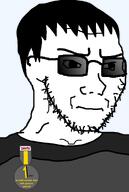 glasses greg_(user) hair irritated medal self_insert stubble subvariant:soyak_(irritated) transparent_background variant:soyak white_skin // 643x957 // 34.6KB