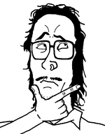 collared_shirt eye_roll glasses hand mullet mustache nose_piercing nose_ring thinking variant:mulletjak // 838x1072 // 16.8KB