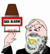 alarm animated arm baby bald beard binky caca clothes hand holding_object jpeg_compression low_quality low_resolution mustache pacifier small_eyes soyjak stubble suit text tuxedo variant:gapejak white_background // 114x125 // 20.5KB