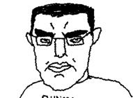 angry animated calm closed_mouth front_facing glasses hair heart holding_object looking_at_you open_mouth pixel_art smile stubble subvariant:pol_face subvariant:wholesome_soyjak variant:chudjak variant:gapejak variant:markiplier_soyjak video // 1468x1080, 6.9s // 1.7MB