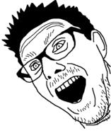 ear glasses hair open_mouth soyjak stubble variant:unknown // 429x525 // 6.3KB