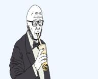 boba_tea clothes drinking glasses soyjak stubble suit variant:cobbert // 892x722 // 14.2KB
