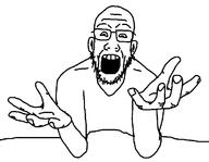 arms_up glasses hand hands_up looking_at_you open_mouth stubble teeth template variant:unknown // 686x533 // 23.2KB