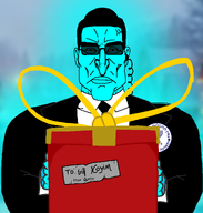 background buff closed_mouth clothes ear earpiece epx7fclhdrp_(namefag) front_facing gift gill_koyim_(namefag) glasses glowing hat holding_object jewish_nose judaism kippah meta:namefags mossad subvariant:perceptive_chud suit suit_and_tie text tinted_glasses variant:chudjak // 1094x1146 // 447.5KB