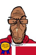 award booger brown_skin country countrywar crying denmark european flag flag:denmark glasses hair mucus mutt red_eyes soyjak stubble subvariant:euromutt sweater text variant:markiplier_soyjak // 591x900 // 26.9KB