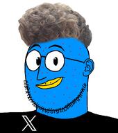 acne beak blue_skin closed_mouth glasses hotdiggedydemon smile stubble twitter twitter_immigrant variant:weirdpenis x xitter xitter_immigrant zoomer zoomer_hair // 900x1015 // 285.6KB