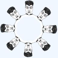 ahegao blush circle collar cross_eyed glasses hair multiple_soyjaks open_mouth slut soyjak subvariant:chudjak_front tongue variant:chudjak zoomer // 2493x2493 // 1.5MB