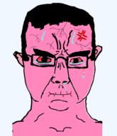angry animated bloodshot_eyes blush closed_mouth crying glasses pink_skin variant:chudjak vein // 510x593 // 237.2KB