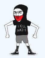 angry antifa full_body glasses hood hoodie mask shoe sock text variant:soyak // 696x895 // 79.3KB