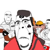 5_o_clock_shadow buff cap closed_mouth clothes drink engineer fingerless_gloves flag:nazi_germany glasses hair happy hat headphones holding_object horny mge nazism op_is_a_retarded_lazy_faggot_for_not_tagging_his_own_shit open_mouth reichsadler smile spade subvariant:hornyson subvariant:impish_amerimutt swastika team_fortress_2 variant:chudjak variant:cobson variant:impish_soyak_ears white_skin // 1000x1000 // 227.8KB