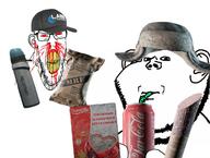 2soyjaks angry baseball_cap blood bloodshot_eyes clenched_teeth closed_mouth clothes cracked_teeth cyrillic_text drink drinking drinking_straw ear english_text escape_from_tarkov glasses hat holding_object nosebleed red_eyes stubble subvariant:impdrink tarkov ushanka variant:feraljak variant:impish_soyak_ears yellow_teeth // 1280x967 // 157.3KB