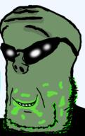 alien clothes distorted glasses green green_skin smile soyjak stubble subvariant:wholesome_soyjak sunglasses variant:gapejak // 780x1235 // 228.4KB