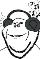 glasses headphones music musical_note smile soyjak stubble variant:impish_soyak_ears // 598x893 // 34.1KB