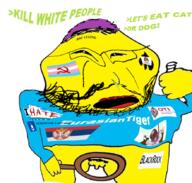 asian bbc beard blackrock booger brown_skin brown_troonjak china clitty communism eurasiantiger glasses greentext hate i_hate ias israel israeli_autism_association lipstick mongol mongolia mucus pencil purple_hair queen_of_spades serbia slopjak small_eyes small_penis subvariant:science_lover tencent tranny transgender_flag variant:markiplier_soyjak variant:unknown yellow_skin // 880x837 // 633.5KB