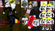 pol_(soyjak.party) 4chan anarcho-capitalism buff bulge closed_mouth communism english_text fat flag:romania frog glasses hammer_and_sickle nate pepe pol_(4chan) short skirt smug soyjak_party stubble subvariant:doctos subvariant:wholesome_soyjak taxation_is_theft top_hat tranny tuxedo urine variant:bernd variant:chudjak variant:gapejak variant:rupturejak variant:soyak // 1963x1104 // 1.2MB