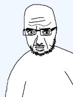 arms_down bald big_forehead big_lips closed_mouth doll_(user) forehead_wrinkles full_body glasses mouth_lines mustache nigger_lips nose serious stubble thick_eyebrows thousand_yard_stare uncanny upset variant:unknown wrinkles // 474x632 // 7.6KB