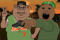 1992 90s african_american bandana basketball basketball_american big_eyes black_skin bracelet cap cheeks child clothes cross deformed durag fat finger gang gang_signs gang_war gangster ghetto glasses grand_theft_auto grand_theft_auto:_san_andreas green_clothes green_shirt grove_street grove_street_families hat holding_up_hand jersey missing_teeth necklace nigger niggers open_mouth peace_sign pistol series:kidjaks shirts soyjak stubble subvariant:alberto subvariant:branigger subvariant:sassy_brandon sweater thug thug_life variant:alicia variant:brandon // 1023x682 // 525.5KB