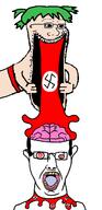 2soyjaks 4chan anime arm brain brainwashing ear glasses green_hair hair hand hypnotized merge mustache nazism open_mouth soyjak stretched_mouth subvariant:berudjak subvariant:chudjak_front subvariant:sprokejak swastika variant:chudjak variant:soyak white_skin yellow_teeth yotsoyba // 782x1623 // 51.5KB