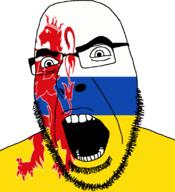 angry animal flag flag:limburg full_head glasses hair limburg lion looking_to_the_right netherlands open_mouth soyjak stubble teeth variant:cobson // 721x789 // 104.1KB
