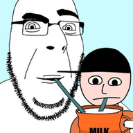 closed_mouth cup drinking drinking_straw glasses kevin_spencer meta:not_oc milk soyjak stubble variant:cobson // 300x300 // 89.9KB