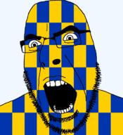 angry british england flag flag:surrey glasses hair looking_to_the_left open_mouth soyjak stubble surrey teeth thick_eyebrows united_kingdom variant:cobson // 721x789 // 25.5KB