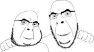 closed_mouth friendship glasses looking_at_you smile soyjak stubble subvariant:bobson teeth thick_eyebrows variant:cobson // 1839x1028 // 24.1KB