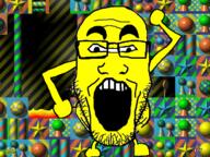 bald glasses markiplier open_mouth soyjak speedy_eggbert stubble variant:markiplier_soyjak video_game yellow_skin // 640x480 // 536.3KB