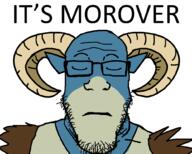 anime closed_eyes closed_mouth clothes dragon_ball dragon_ball_super ear el_cabron glasses goat horn its_over manga moro pun stubble text variant:markiplier_soyjak // 1000x800 // 47.8KB