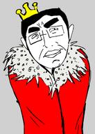 art artist artist:soyjakfan01 billions_must chud chuddie clothes crown drawfag drawing drawn ear eyebrows flash glasses hair king lips millions_must_die smug soyjakfan01 variant:chudjak // 525x736 // 63.4KB