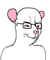 animal buck_teeth closed_mouth ear glasses mouse red_eyes smile smug soyjak variant:chudjak // 645x770 // 12.0KB